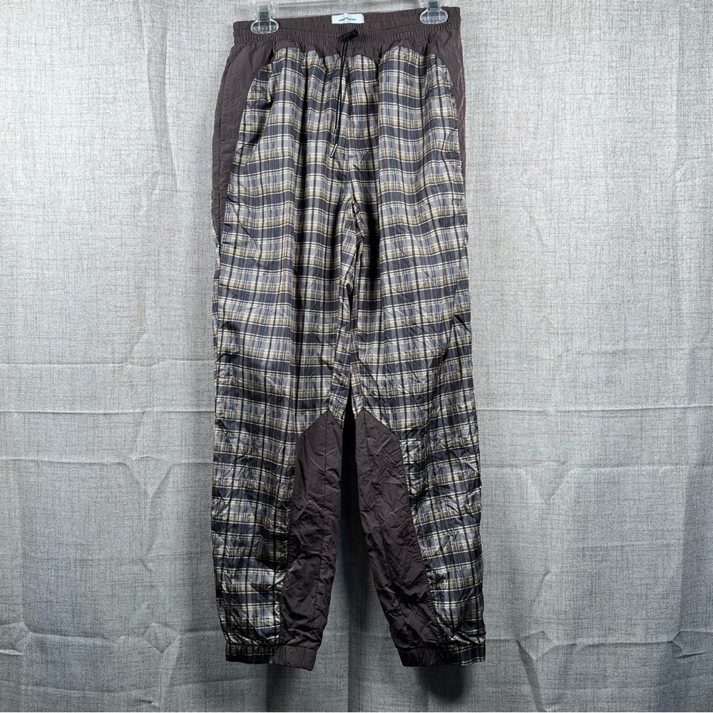 Urban Outfitters Plaid Track Pants - Brown and Gray